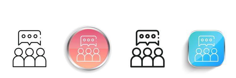 conversation icon thin linear regular and button vector image