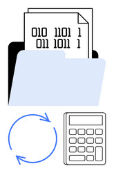 digital file management with binary data recycle vector image