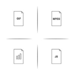 files and folders sign simple linear icon vector image