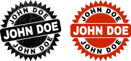 John doe black rosette stamp with unclean texture vector