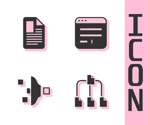 set folder tree file document filter setting vector image
