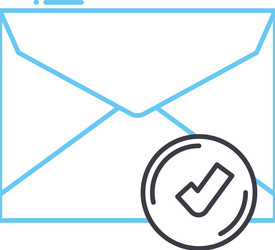 check mail line icon outline symbol vector image