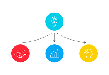 Flowchart with 3 Steps - Circle Template vector image
