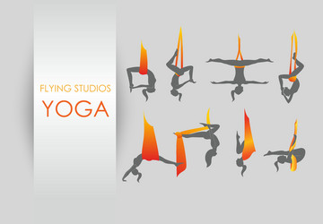 Flying Yoga: Aerial Pose Vector Image