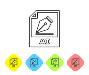 Grey ai file document icon download button vector