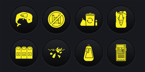 set trash in garbage cans sorted problem vector