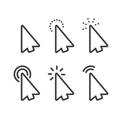 click here cursor press tap button arrow vector image