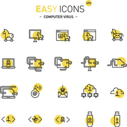 easy icons 49d computer virus vector