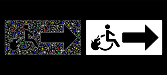 flare mesh network patient exit icon with vector image