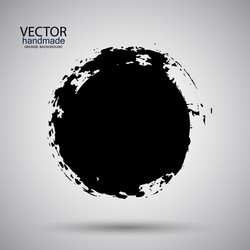 Hand drawn circle shape label logo design Vector Image