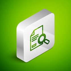 isometric line document with search icon isolated vector image