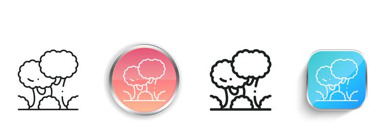 jungle icon thin linear regular and button style vector image