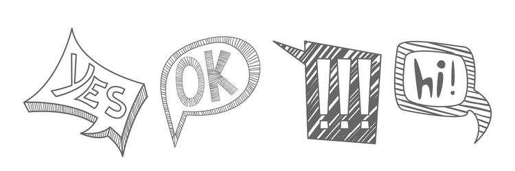 sketch speech bubble with cool text set vector image