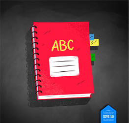 Top view of school notebook vector