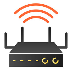 Wi-fi coverage flat icon wireless router color vector