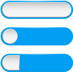 blue menu buttons 3d oval web icons vector image
