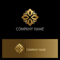 Gold leaf abstract logo Royalty Free Vector Image