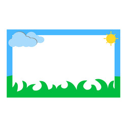 Frame with clouds and sun on a white background vector