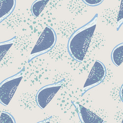 random seamless pattern with hand drawn fig slice vector image