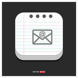 send mail icon gray on notepad style vector image