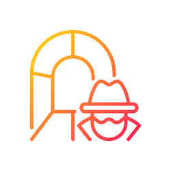 Smuggling tunnel gradient linear icon vector