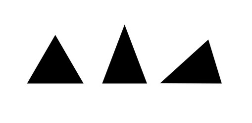 Triangle types based on sides math basic shapes vector