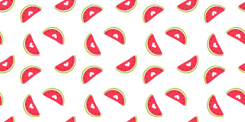 watermelon slice hand drawn seamless pattern vector image