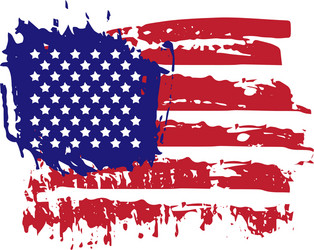 Abstract hand drawn grunge texture usa flag vector