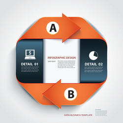 business step paper data and numbers template vector image