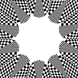 checkered circular element abstract monochrome vector image