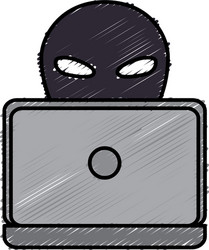 hacker with computer avatar character vector image