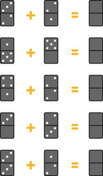 Kids Counting Domino Game - Addition Practice vector image