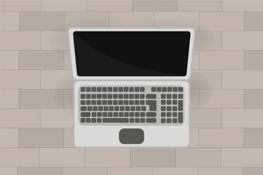 Laptop with empty screen top view vector