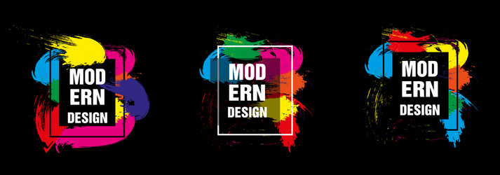 Modern frame for text dynamic geometric colorful vector