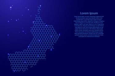 oman map from futuristic hexagonal shapes lines vector image