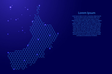 Oman map from futuristic hexagonal shapes lines vector