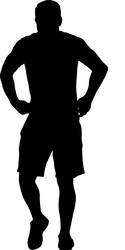 silhouette a walking man on white background Vector Image