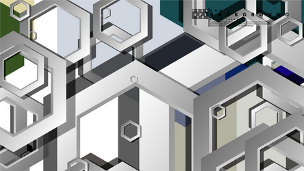 abstract geometric background with hexagon cold vector image