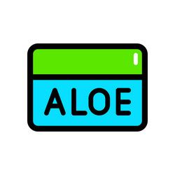 aloe vera simple color linear icon vector