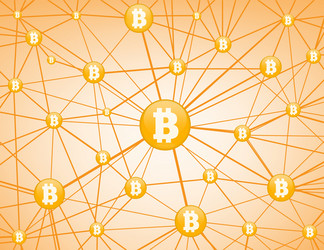 Bitcoin Network Connection vector image