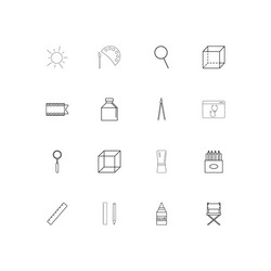 Creative process and design linear thin icons set vector