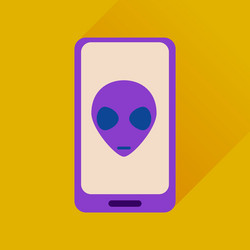 flat web icon with long shadow mobile virus vector