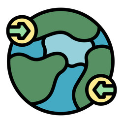 global data exchange symbolized by arrows pointing vector image