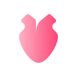 Heart flat gradient two-color ui icon vector