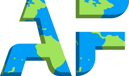 initial af logo design with world map style vector image