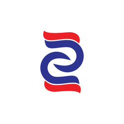 Letter 2c linked curves simple logo Royalty Free Vector