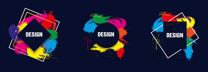 Modern frame for text dynamic geometric colorful vector