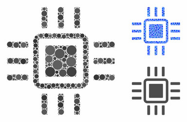 processor composition icon circle dots vector image