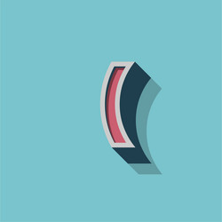retro 3d character from a fontset vector image