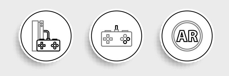 set line ar augmented reality game console vector image